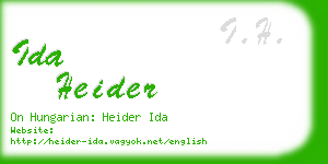ida heider business card